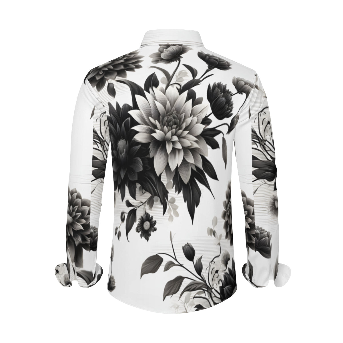 Musical Floral Long Sleeves Men's Shirt