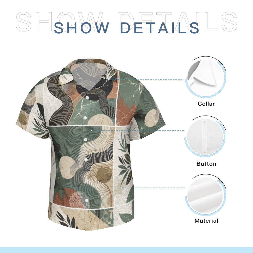 Abstract Short Sleeves Men's Shirt