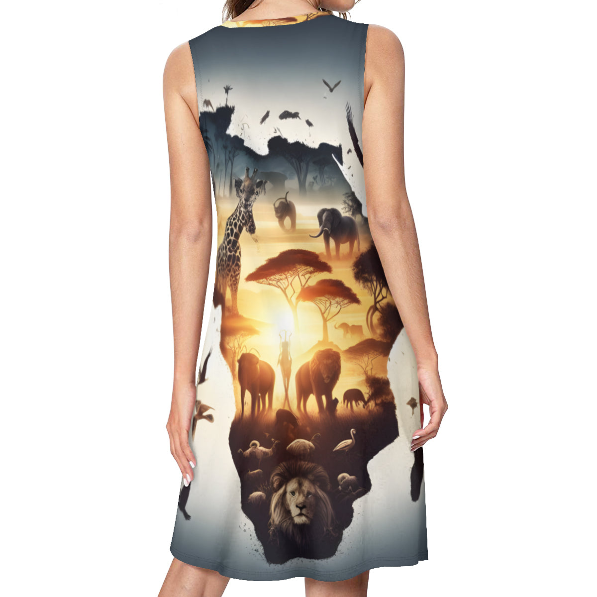 African Animals Women's Casual Dress | Polyester