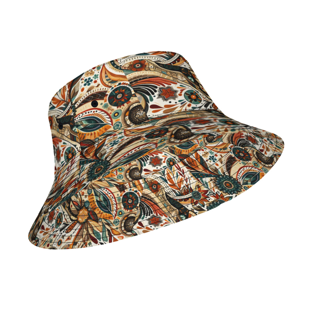 Abstract Brown Double-Sided Unisex Polyester Bucket Hat
