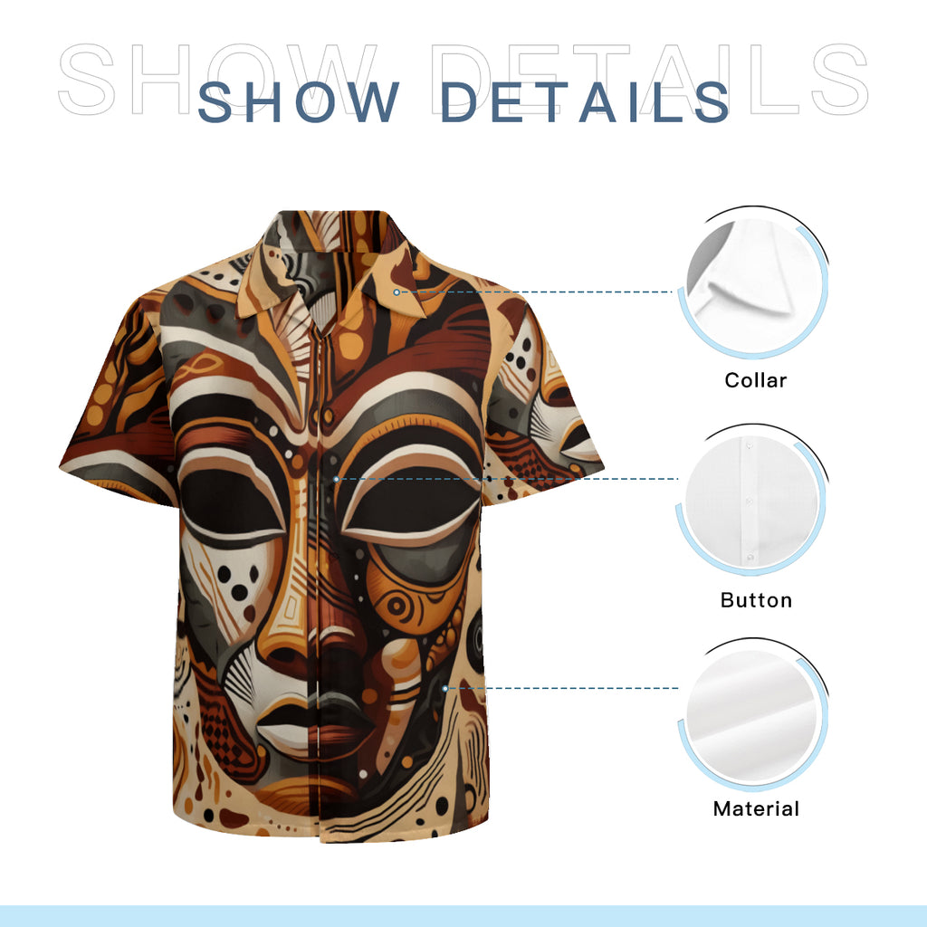 African Mask Short Sleeves Men's Shirt