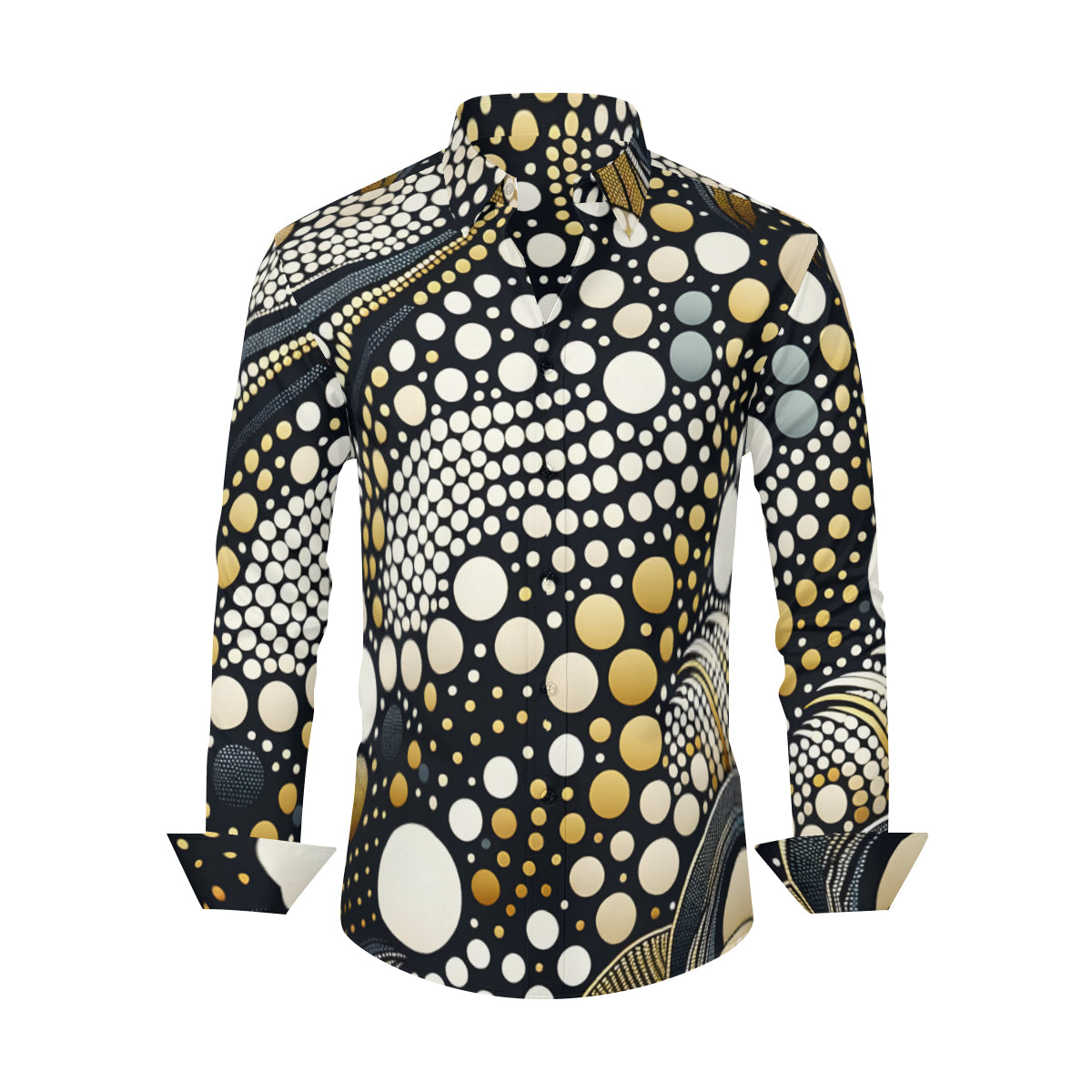 Abstract Dotted Long Sleeves Men's Shirt