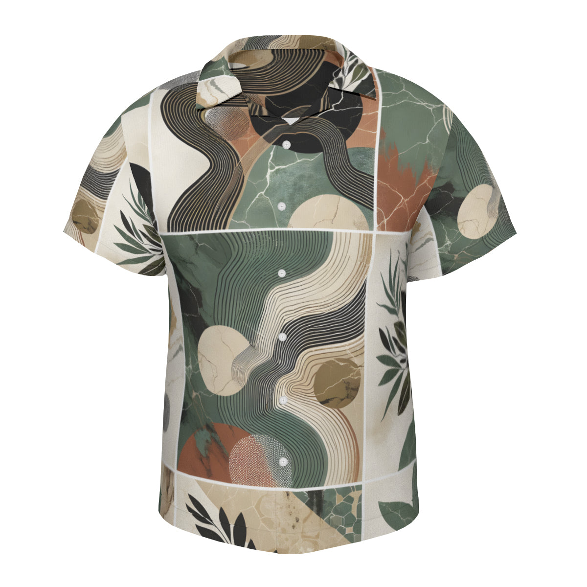 Abstract Short Sleeves Men's Shirt