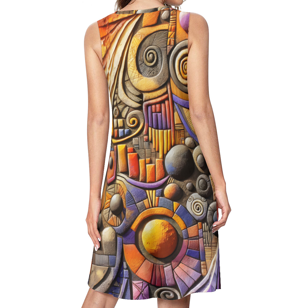 Abstract Women's Casual Dress | Polyester