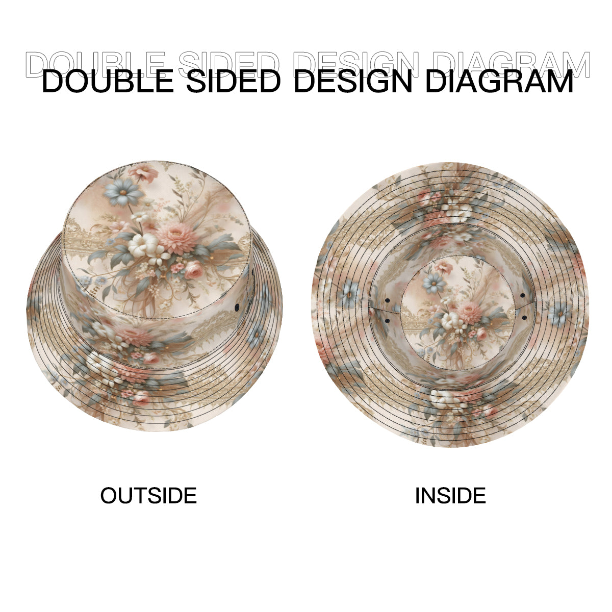 Abstract Minimal Double-Sided Unisex Polyester Bucket Hat