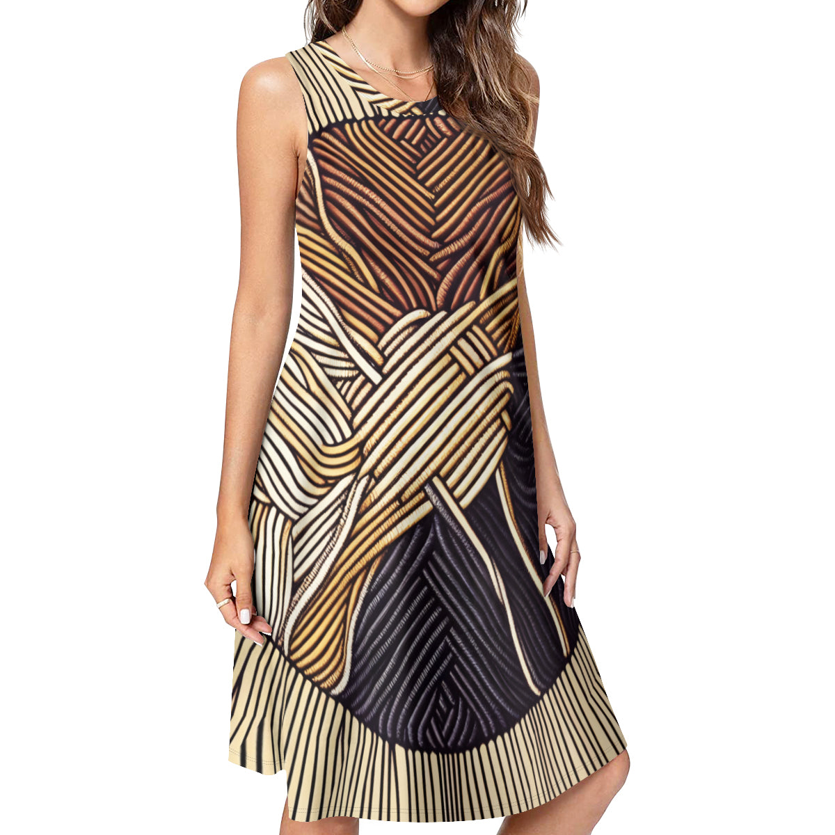 Interwoven Thread Design Women Casual Dress