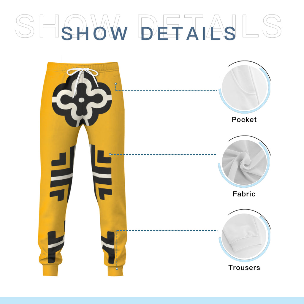African Motifs Men's Adult Hoodie Set (Double-Layer Hood) | Health Fabric