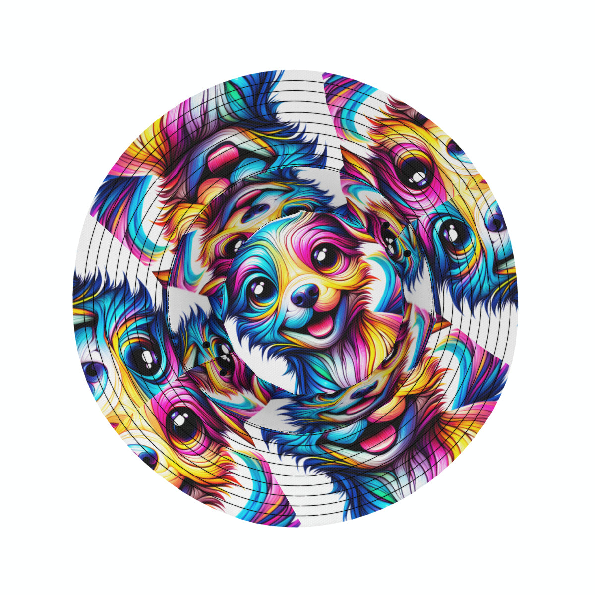 Vibrant Dog Double-Sided Unisex Polyester Bucket Hat