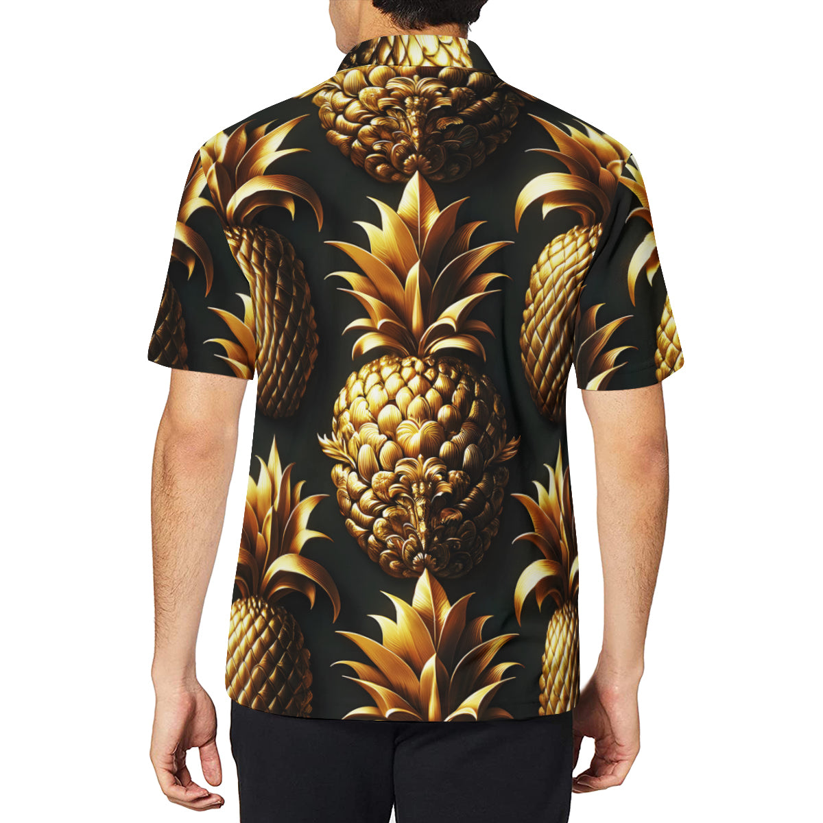 Pineapple Men's Premium European Size POLO Shirt | 95% Polyester+5% Spandex