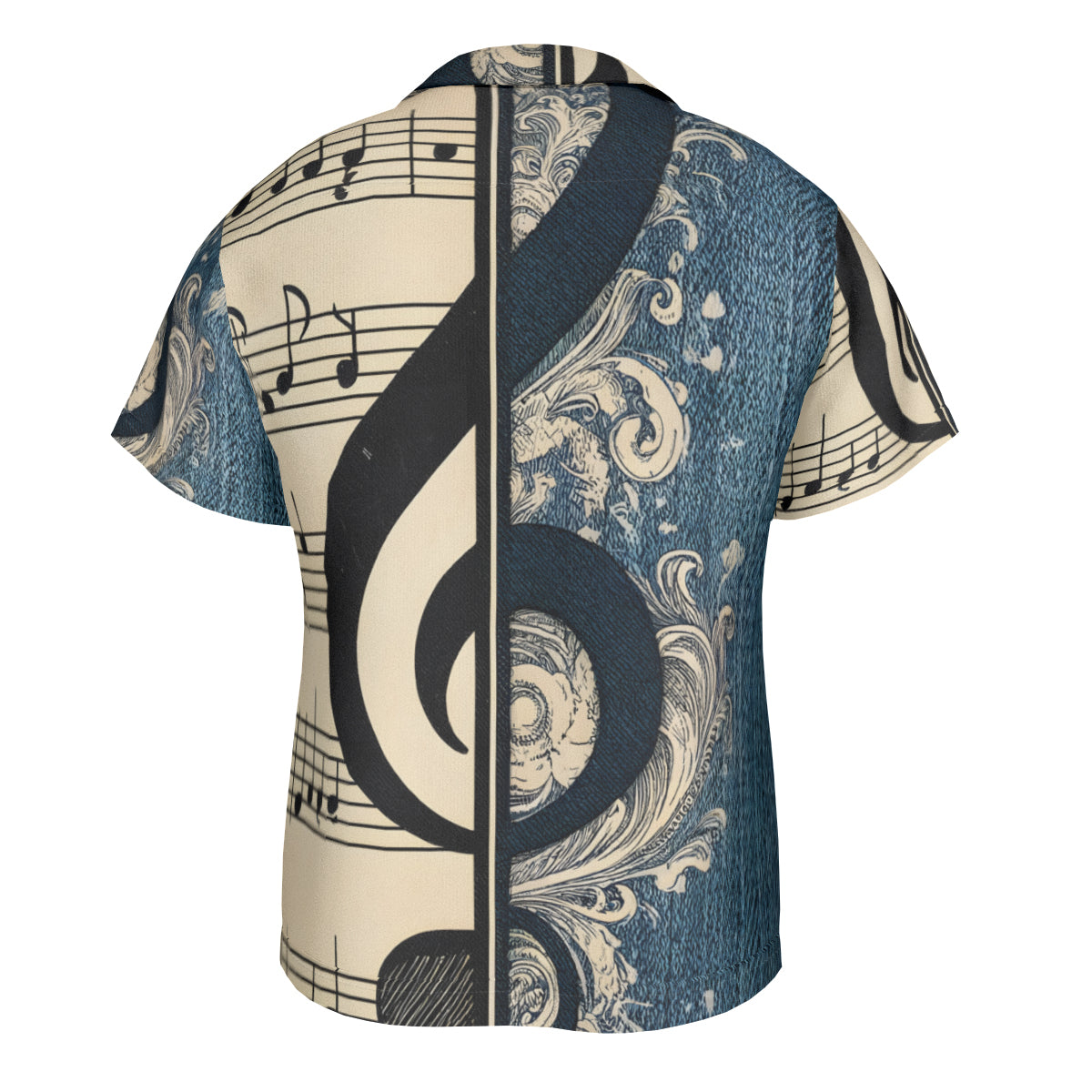 Musical Denim Short Sleeves Men's Shirt