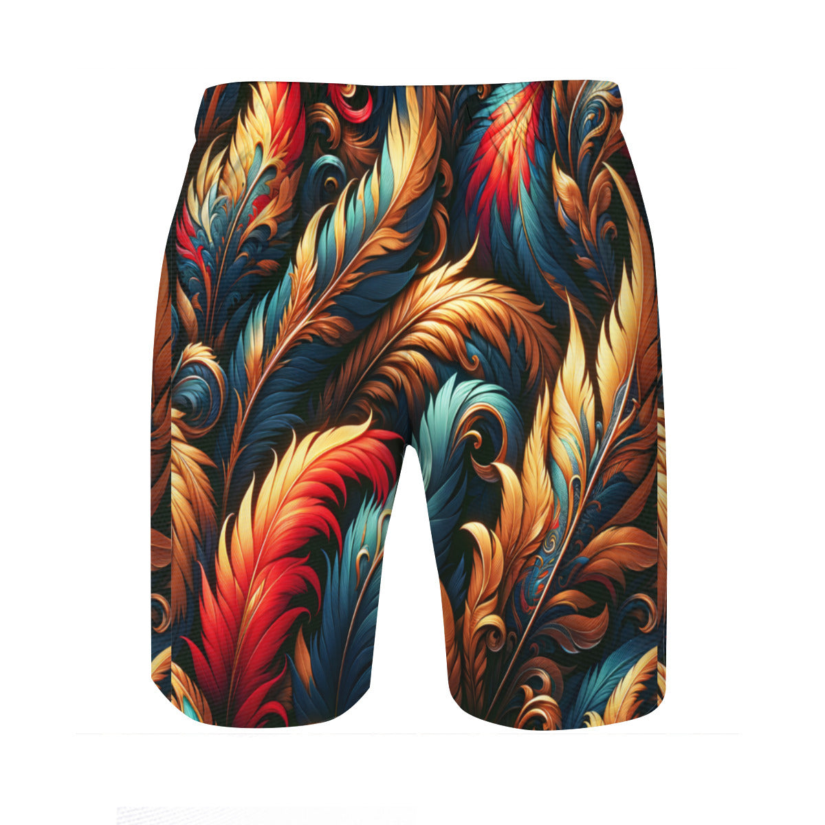 Elegant Feathers Men's Beach Shorts (Not Mesh Lined) | Polyester