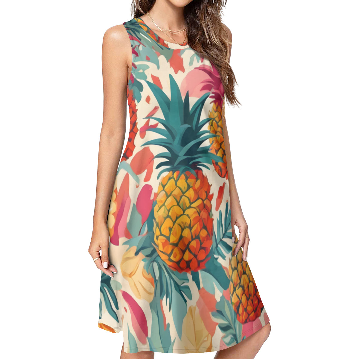 Pineapple Women's Casual Dress | Polyester