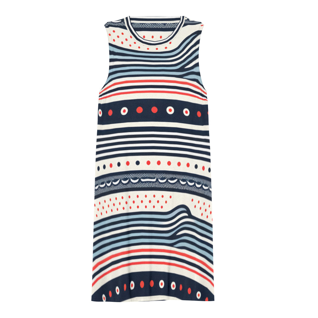 Striped Dots Women's Casual Dress | Polyester