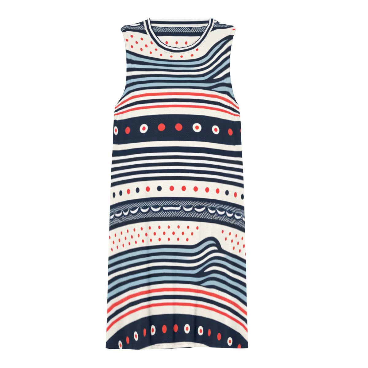 Striped Dots Women's Casual Dress | Polyester