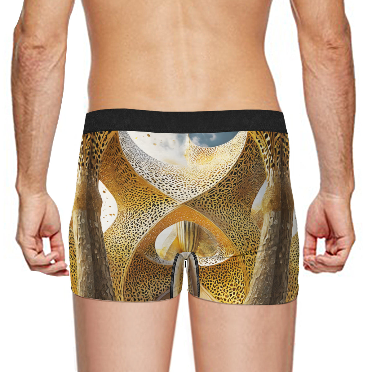 Golden Architechtural Design  Men's Underwear (Multi-Faceted Design)