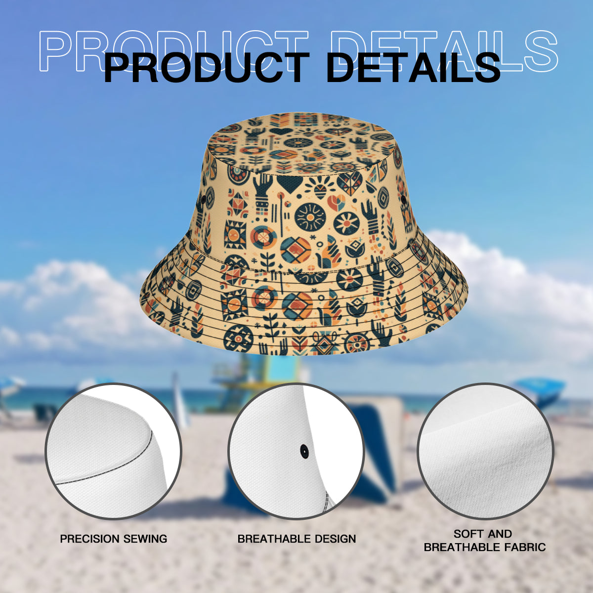 Abstract African Double-Sided Unisex Polyester Bucket Hat