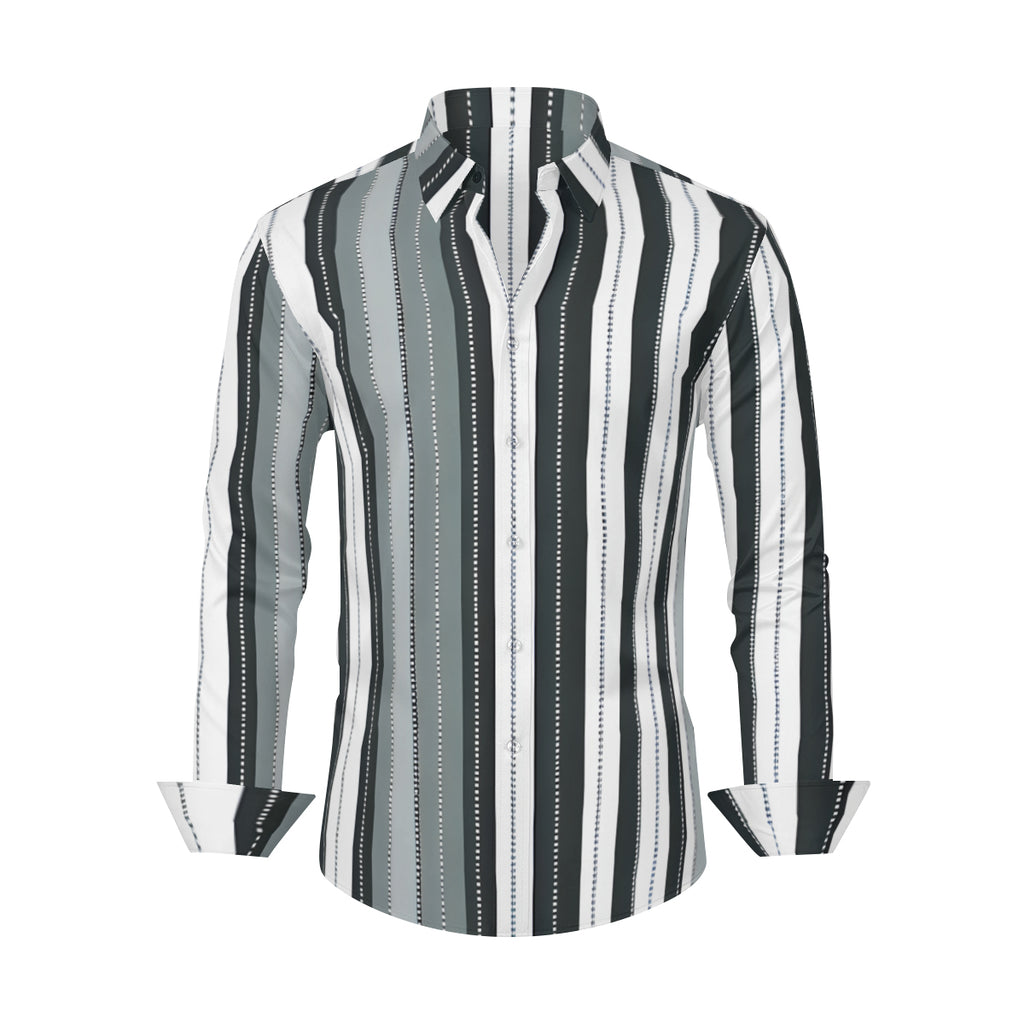 Abstract Stripes Long Sleeves Men's Shirt
