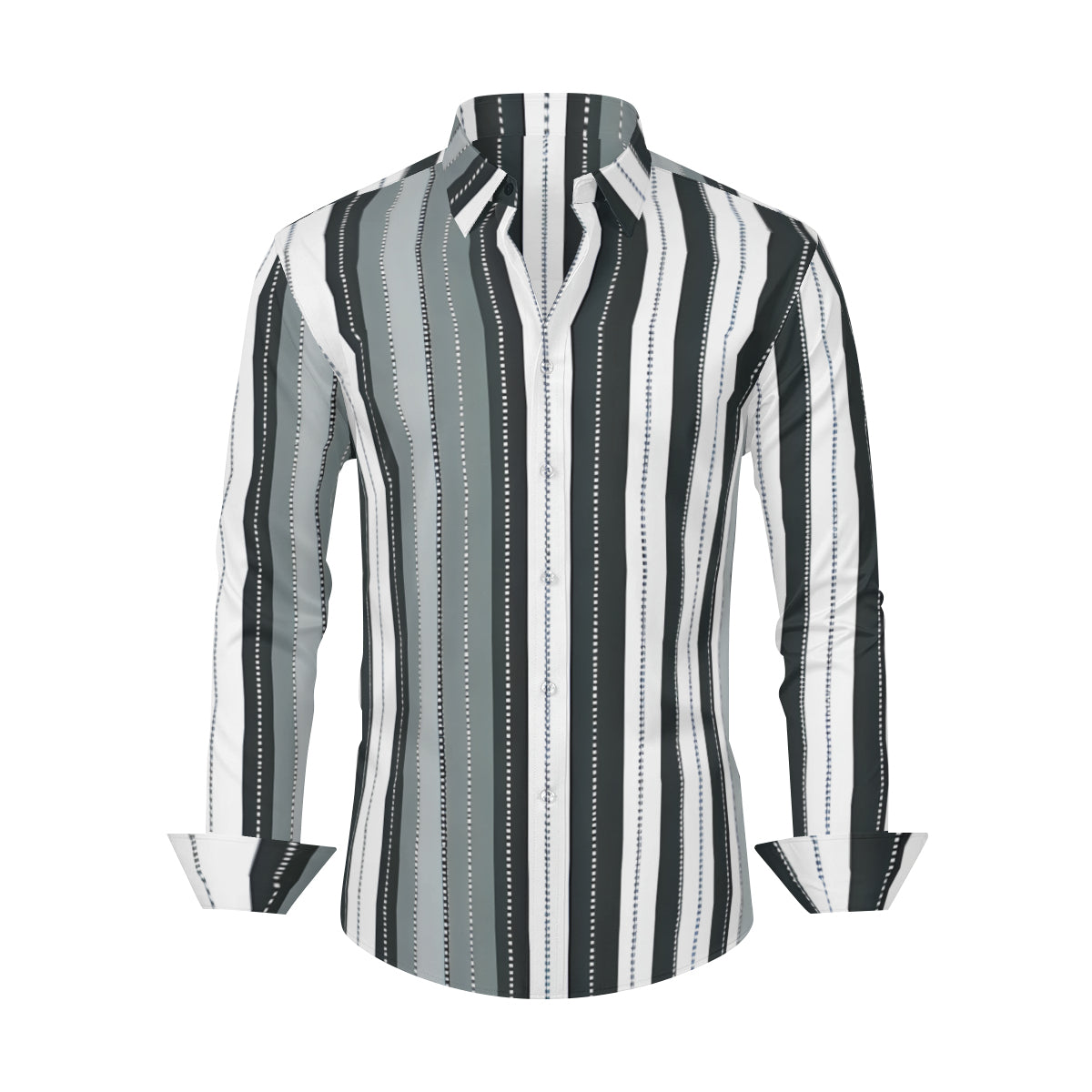 Abstract Stripes Long Sleeves Men's Shirt