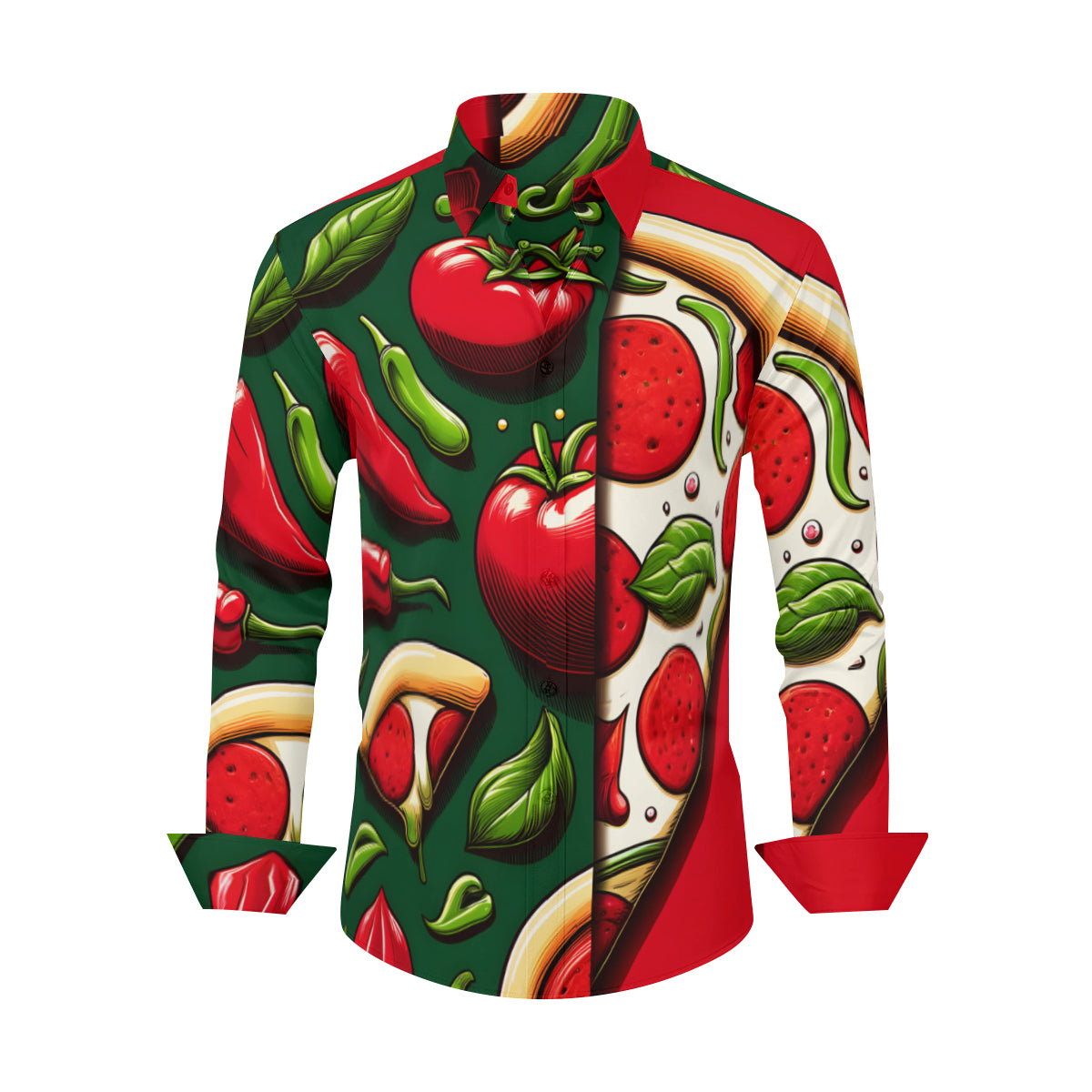 Pizza Long  Sleeves Men's Shirt
