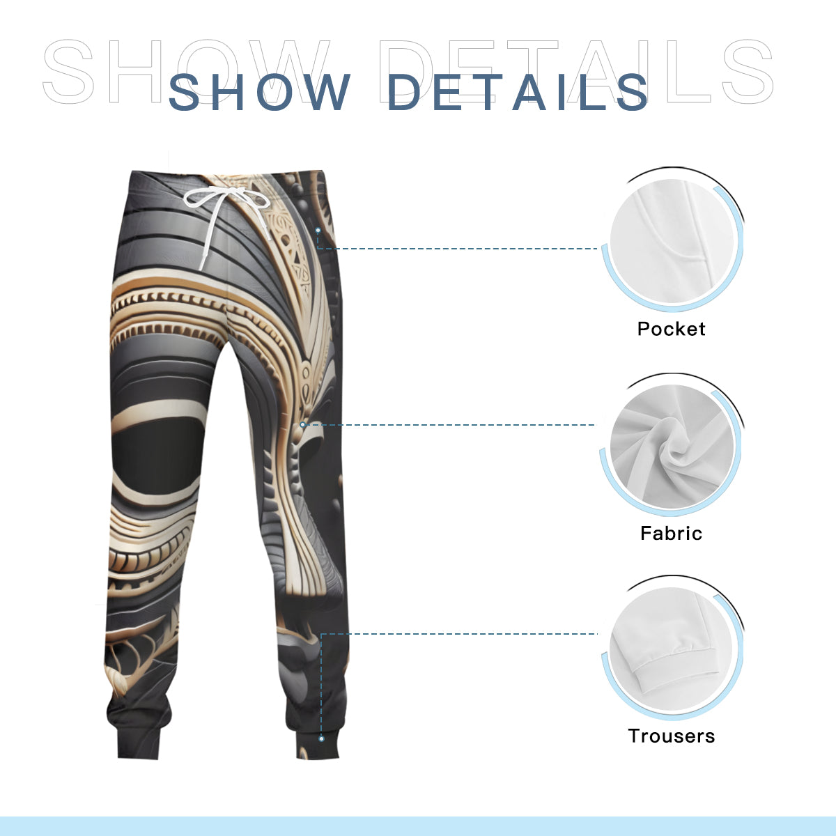 African Mask Men's Adult Hoodie Set (Double-Layer Hood) | Health Fabric