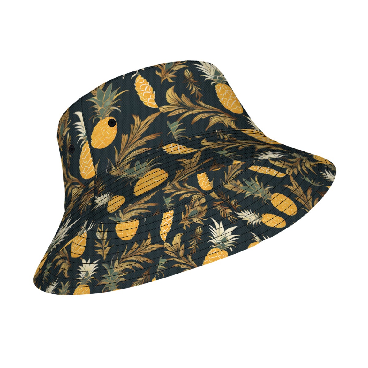 Golden Pineapple Double-Sided Unisex Polyester Bucket Hat