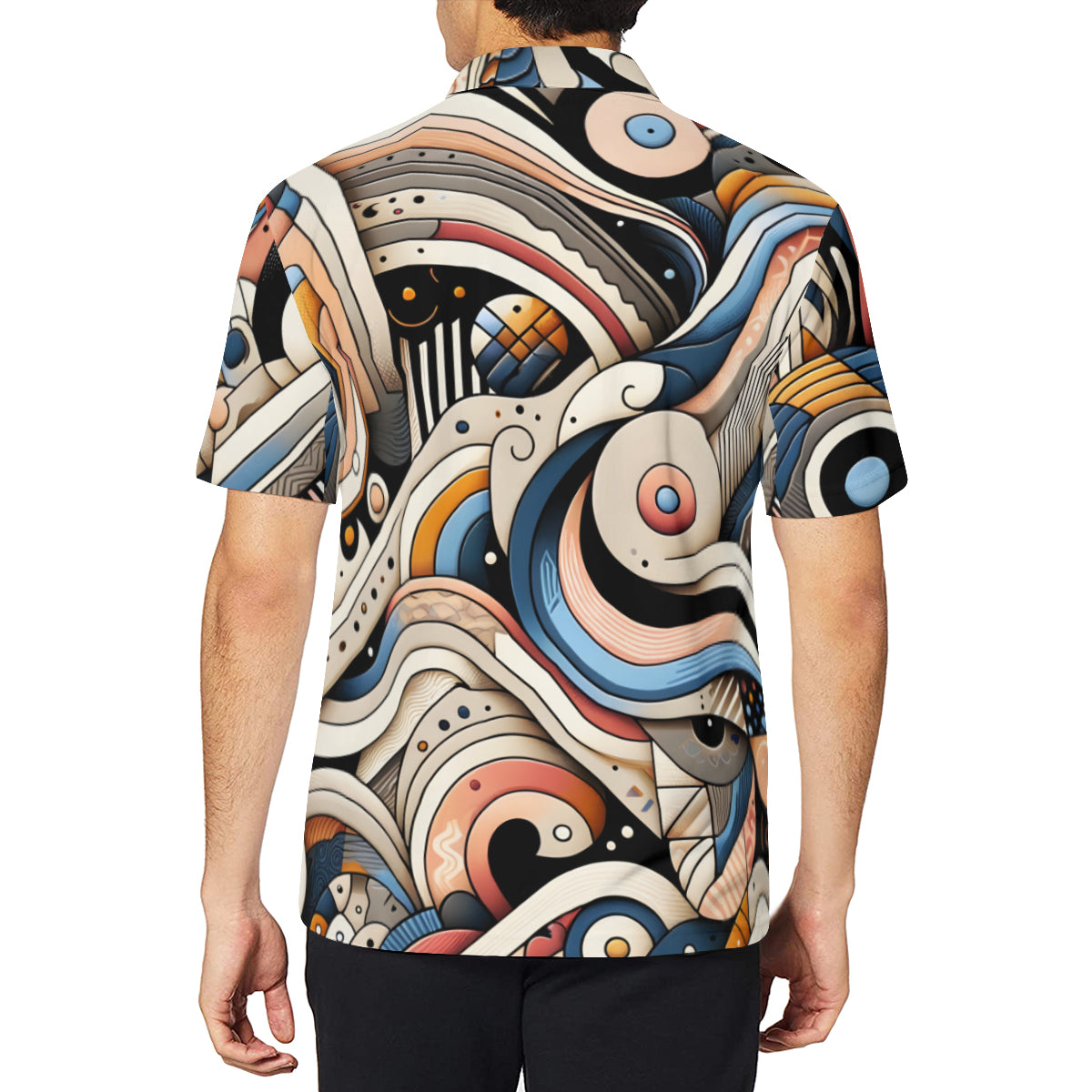 Abstract Men's Premium European Size POLO Shirt | 95% Polyester+5% Spandex