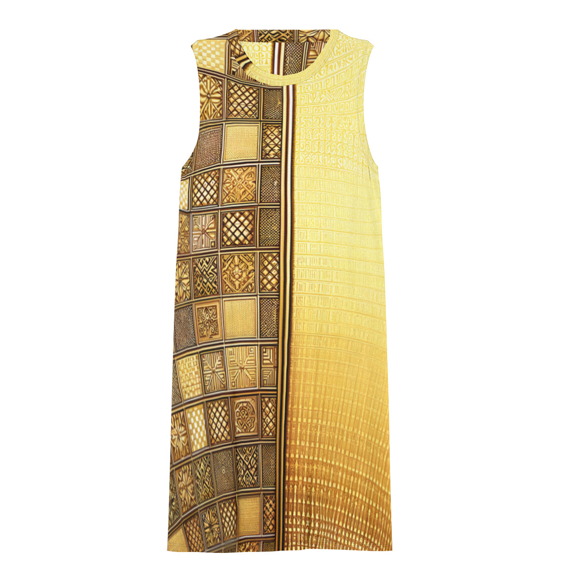 Golden Check Women's Casual Dress | Polyester