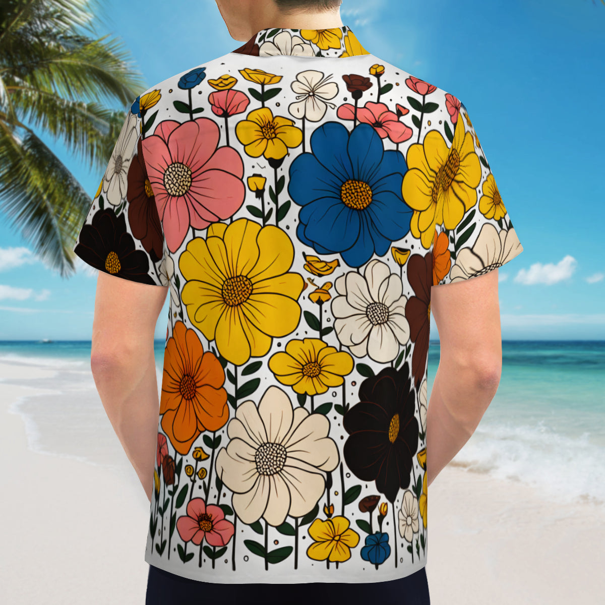 Metallic Leaf Art  Short Sleeves Men's Shirt