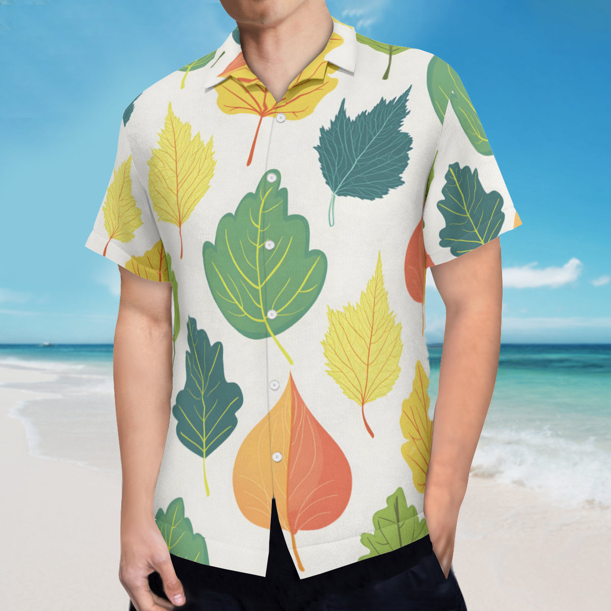 Autumn Floral Short Sleeves Men's Shirt