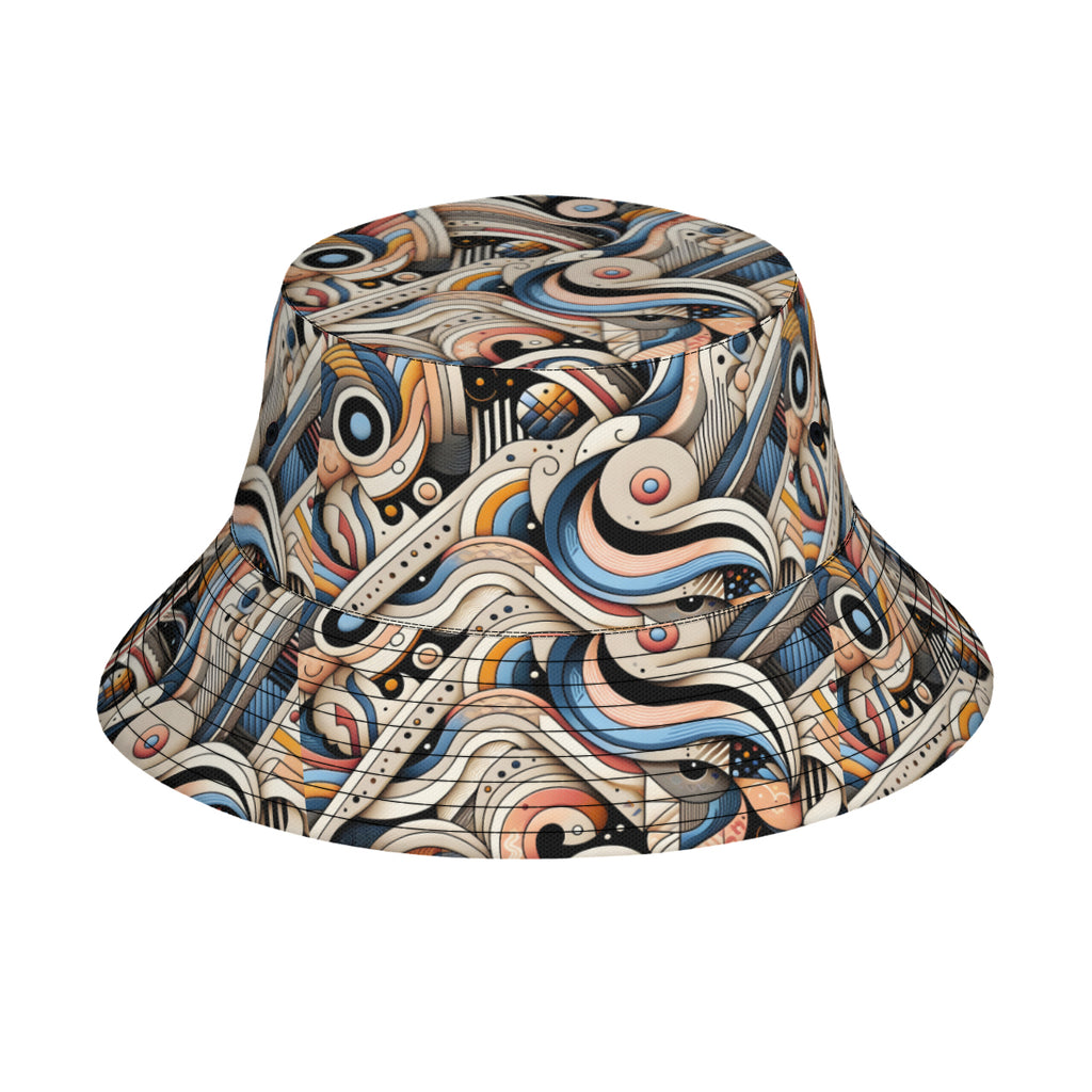 Abstract Double-Sided Unisex Polyester Bucket Hat