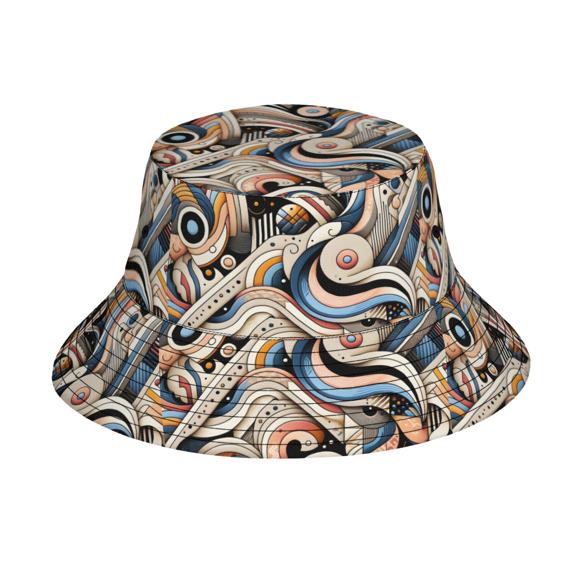 Abstract Double-Sided Unisex Polyester Bucket Hat
