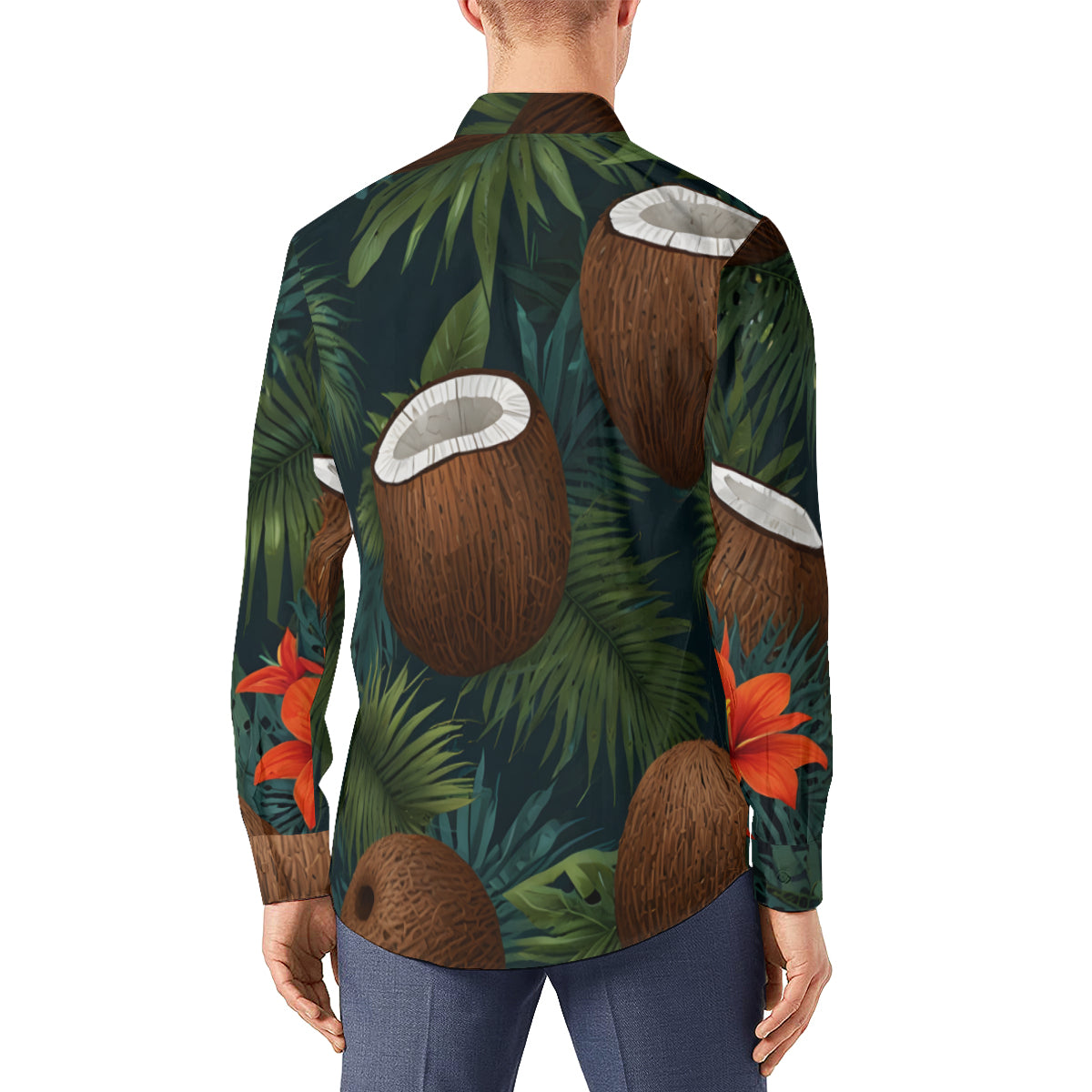Tropical Coconut Long Sleeves Men's Shirt