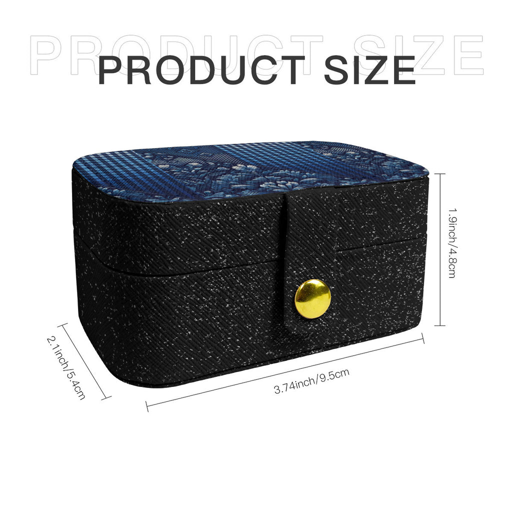 Denim Check Personalized Portable Jewelry Box