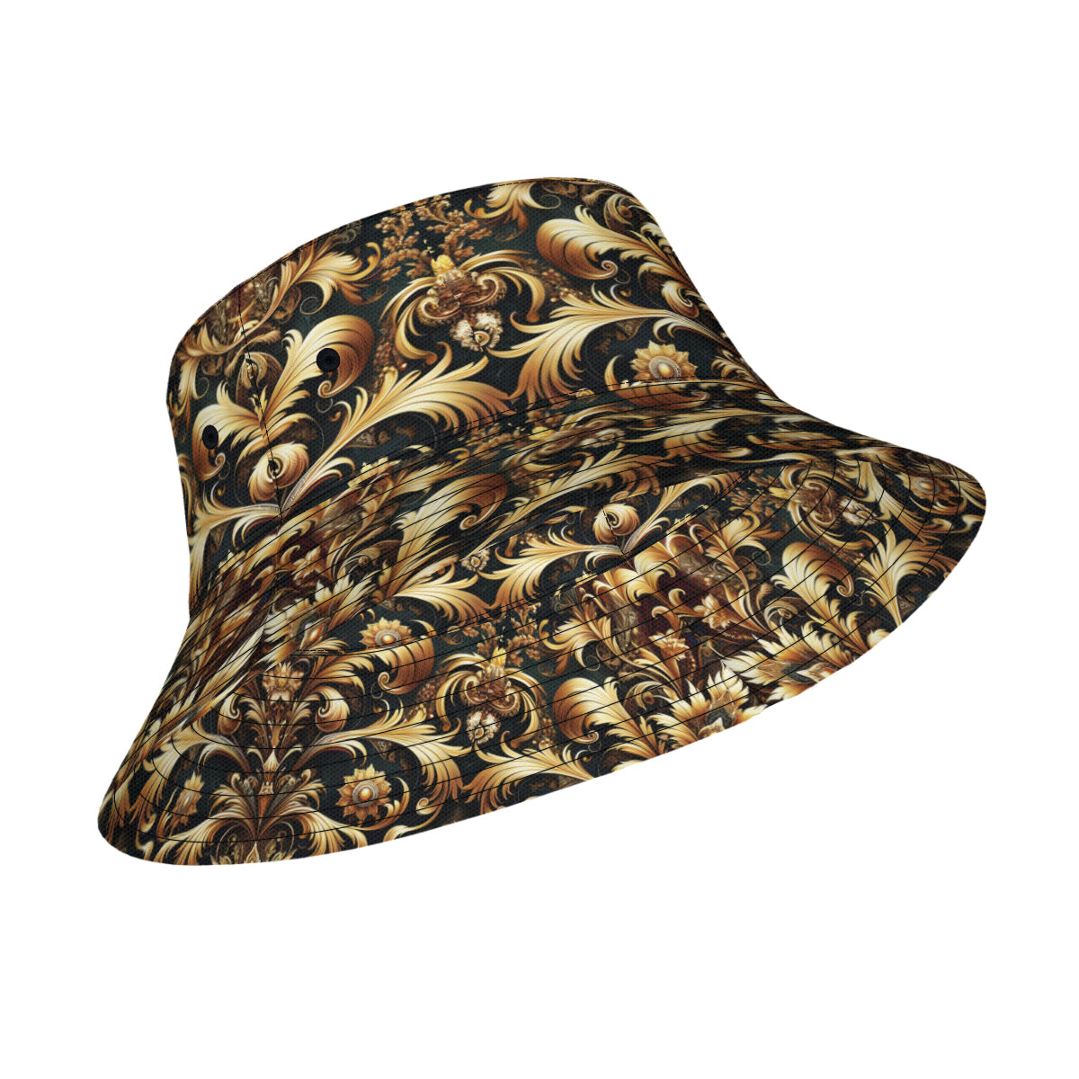 Golden Crown Double-Sided Unisex Polyester Bucket Hat