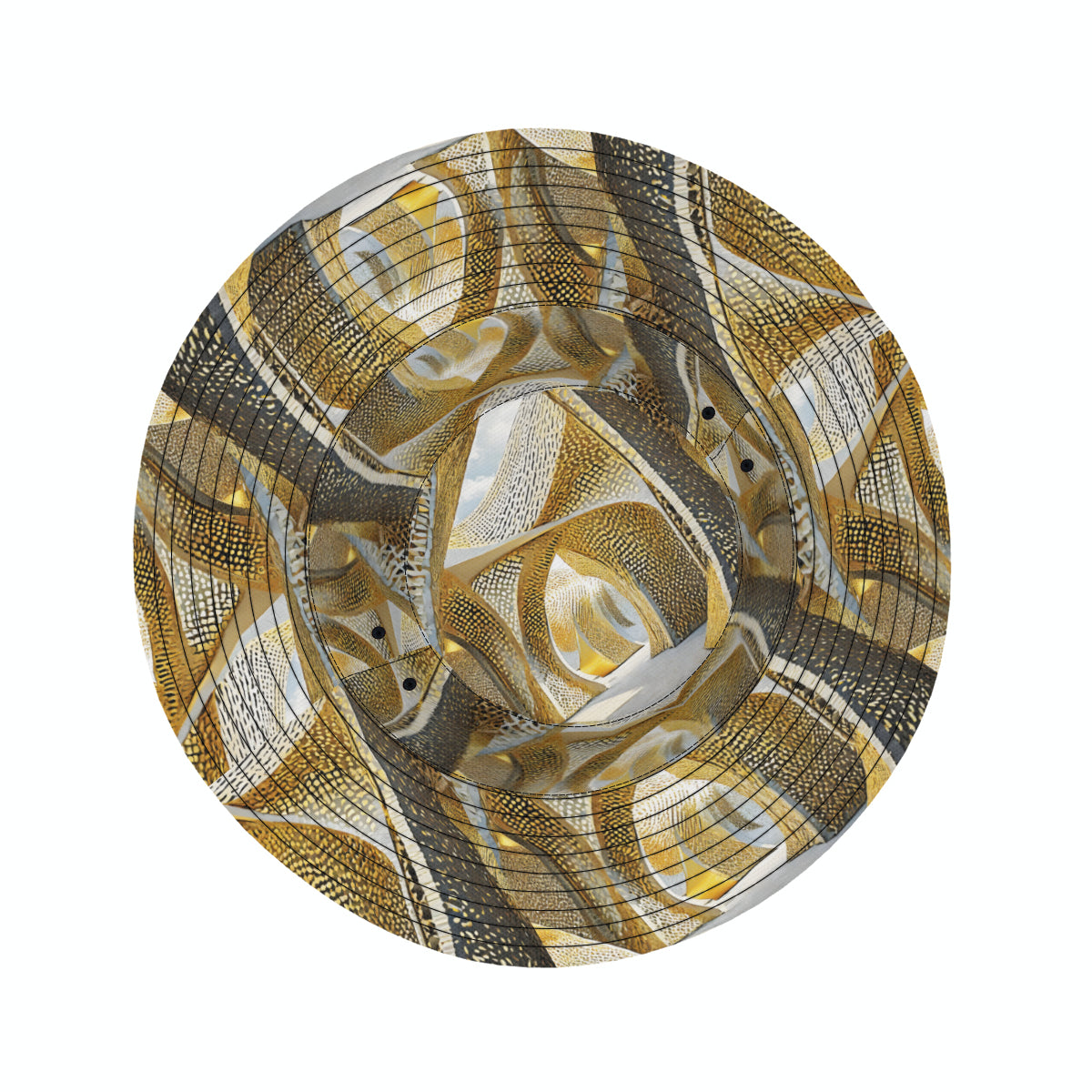Golden Archtectural Double-Sided Unisex Polyester Bucket Hat