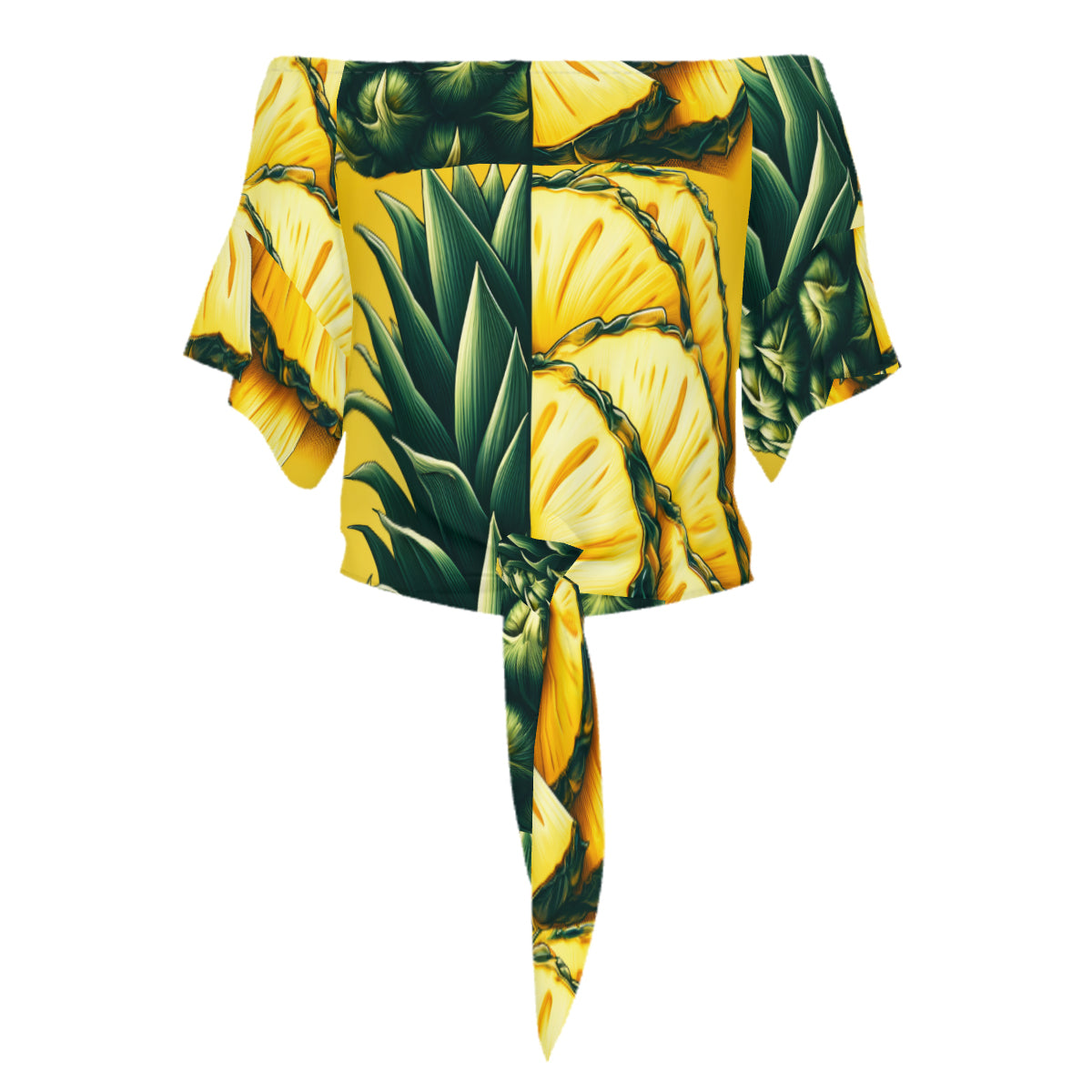 Pineapple Slices One-Shoulder Tie Short Sleeves