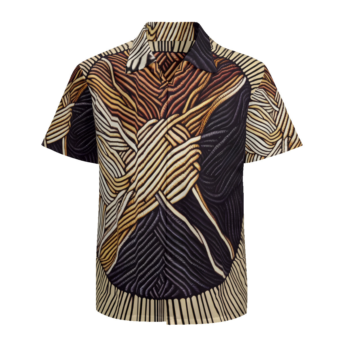 Interwoven Thread Design Short Sleeves Men's Shirt
