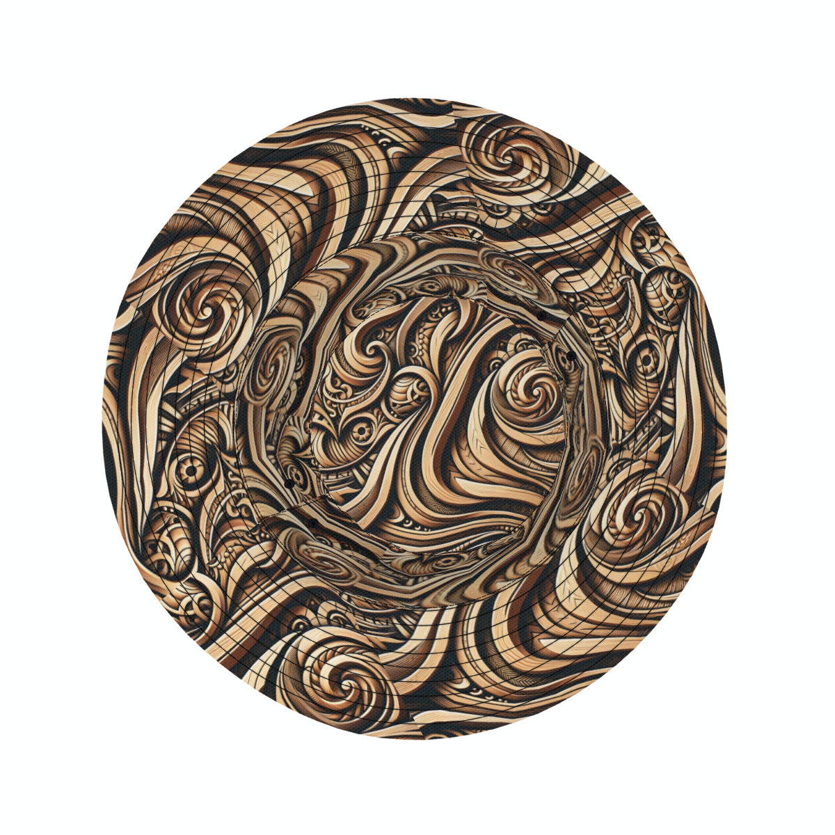 Abstract Wooden Pattern Double-Sided Unisex Polyester Bucket Hat
