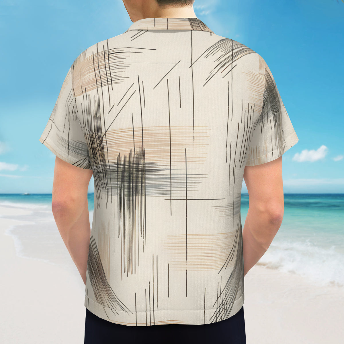 Minimalistic Abstract Short Sleeves Men's Shirt