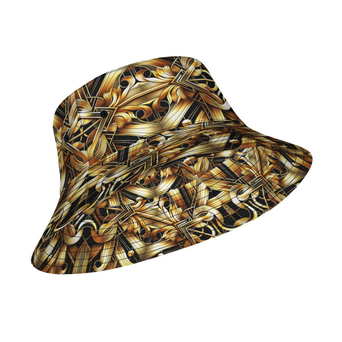 Golden Pineapple Double-Sided Unisex Polyester Bucket Hat