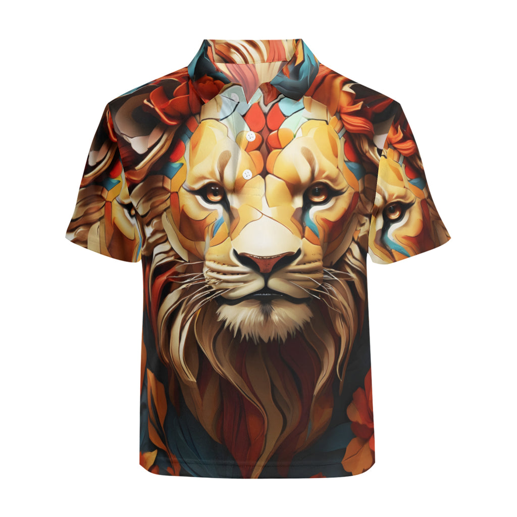 Lion Men's Premium European Size POLO Shirt | 95% Polyester+5% Spandex