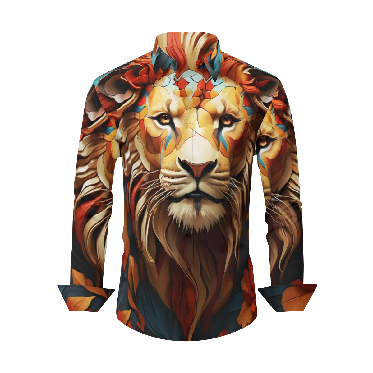 Lion Men's Classic Long-Sleeved Shirt | Polyester
