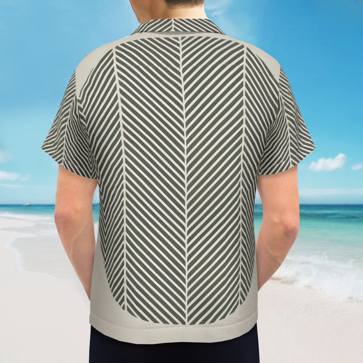 Minimalistic Geometric Short Sleeves Men's Shirt