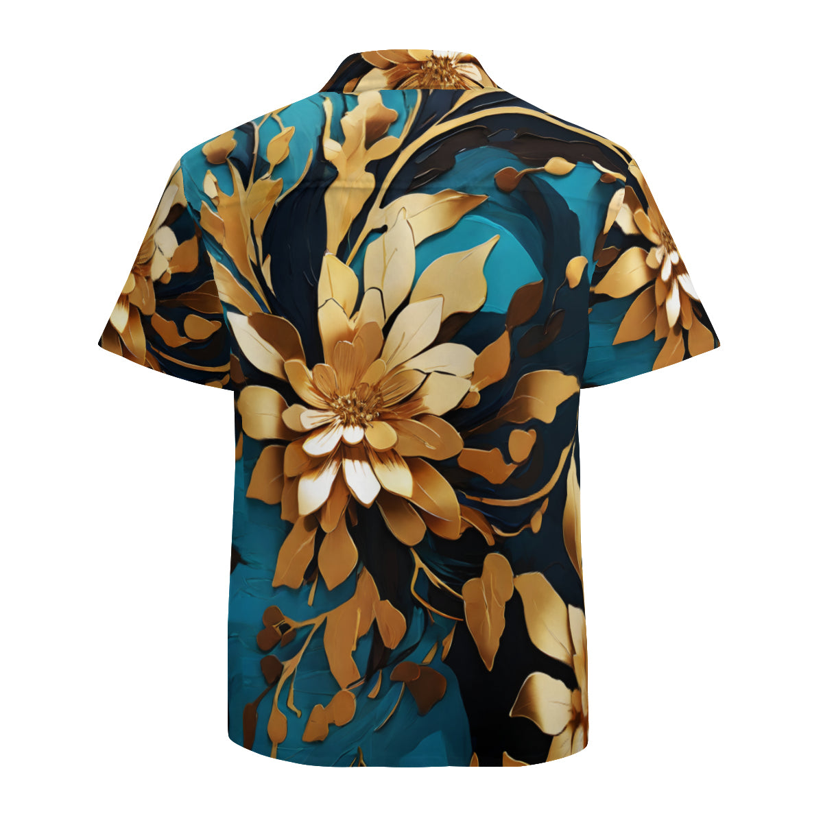 Teal Design Short Sleeves Men's Shirt
