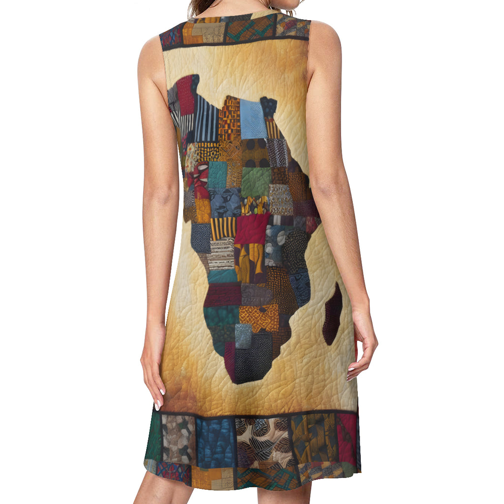 Africa Pattern Women's Casual Dress | Polyester
