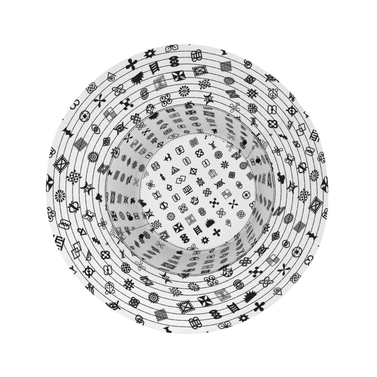 Adinkra Sysmbols Double-Sided Unisex Polyester Bucket Hat