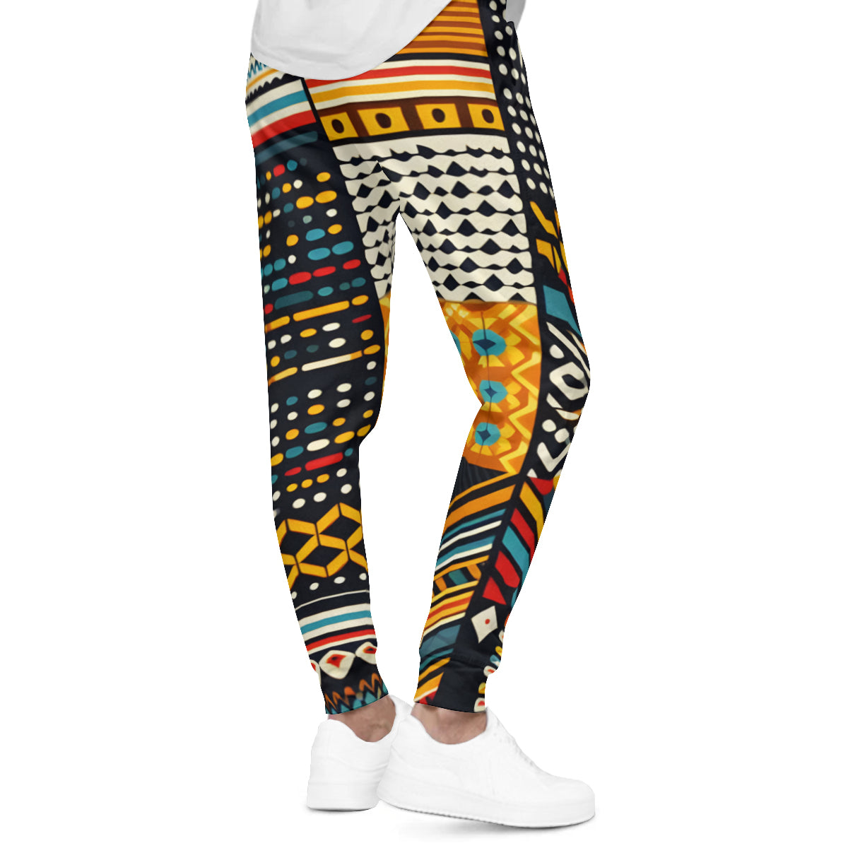 African Motifs Men's Adult Hoodie Set (Double-Layer Hood) | Health Fabric
