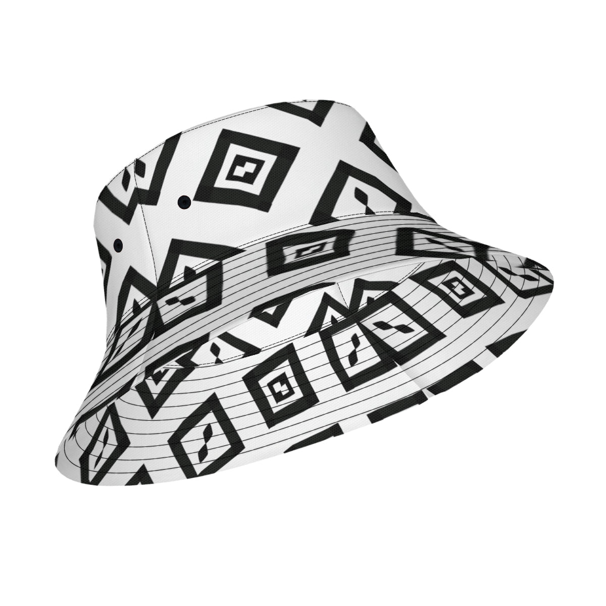 Black And White Double-Sided Unisex Polyester Bucket Hat