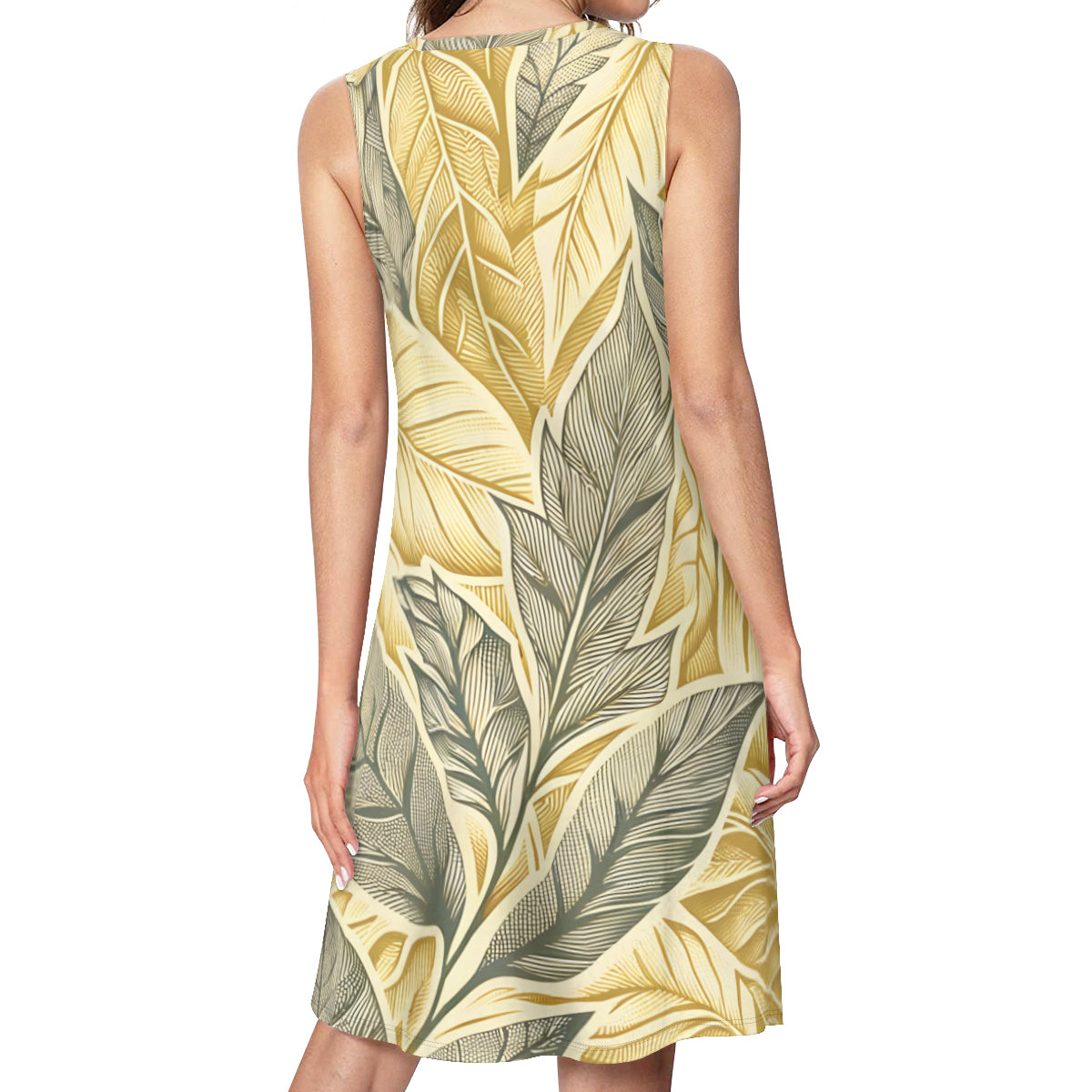 Golden Leaves Women's Casual Dress | Polyester
