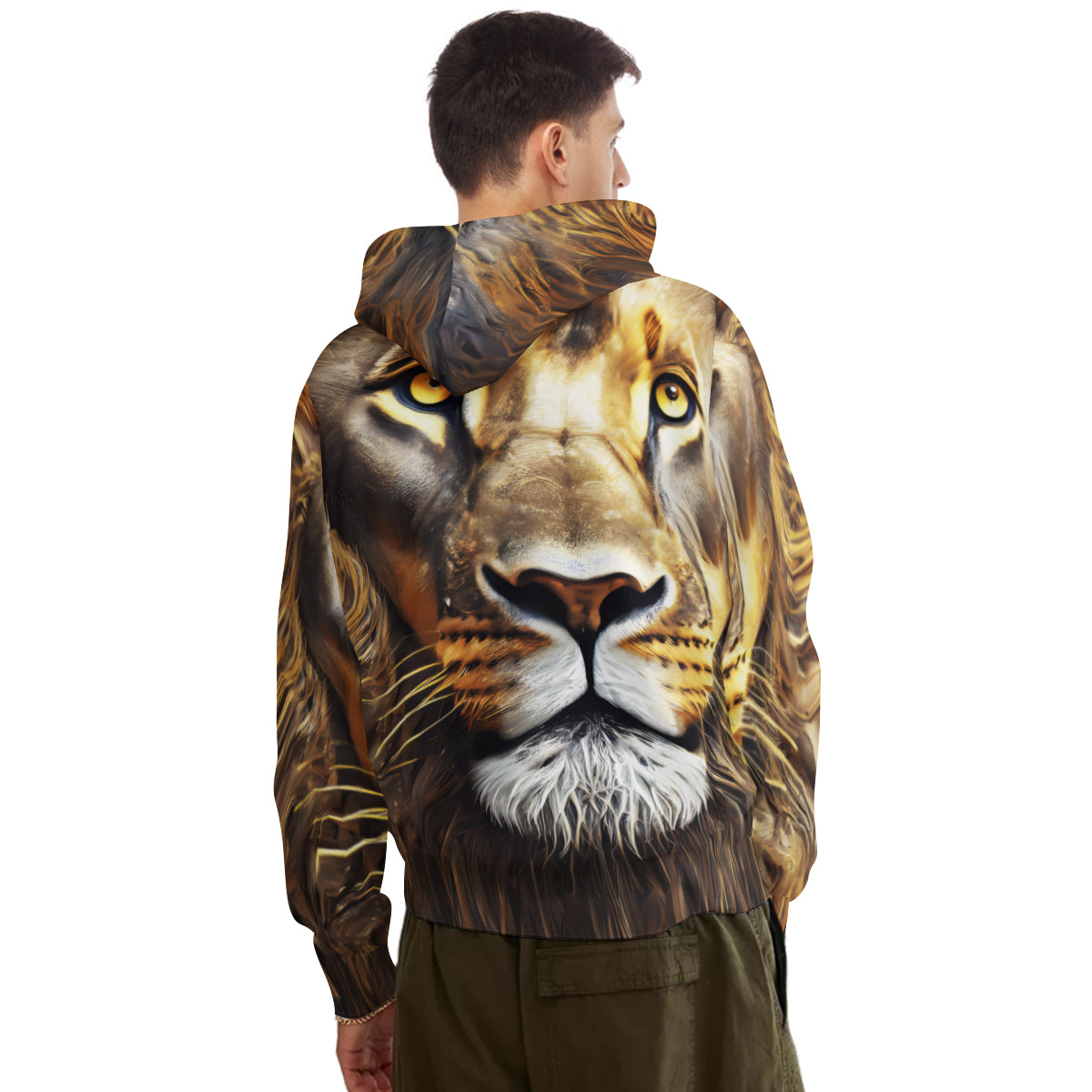 Lion Men's Adult Hoodie Set (Double-Layer Hood) | Health Fabric